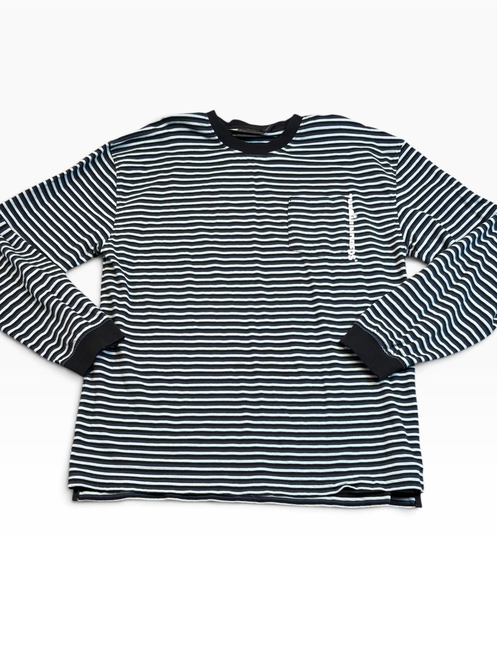 The Hundreds Band of Brothers Striped Pocket Long Sleeve Tee Navy XL EUC